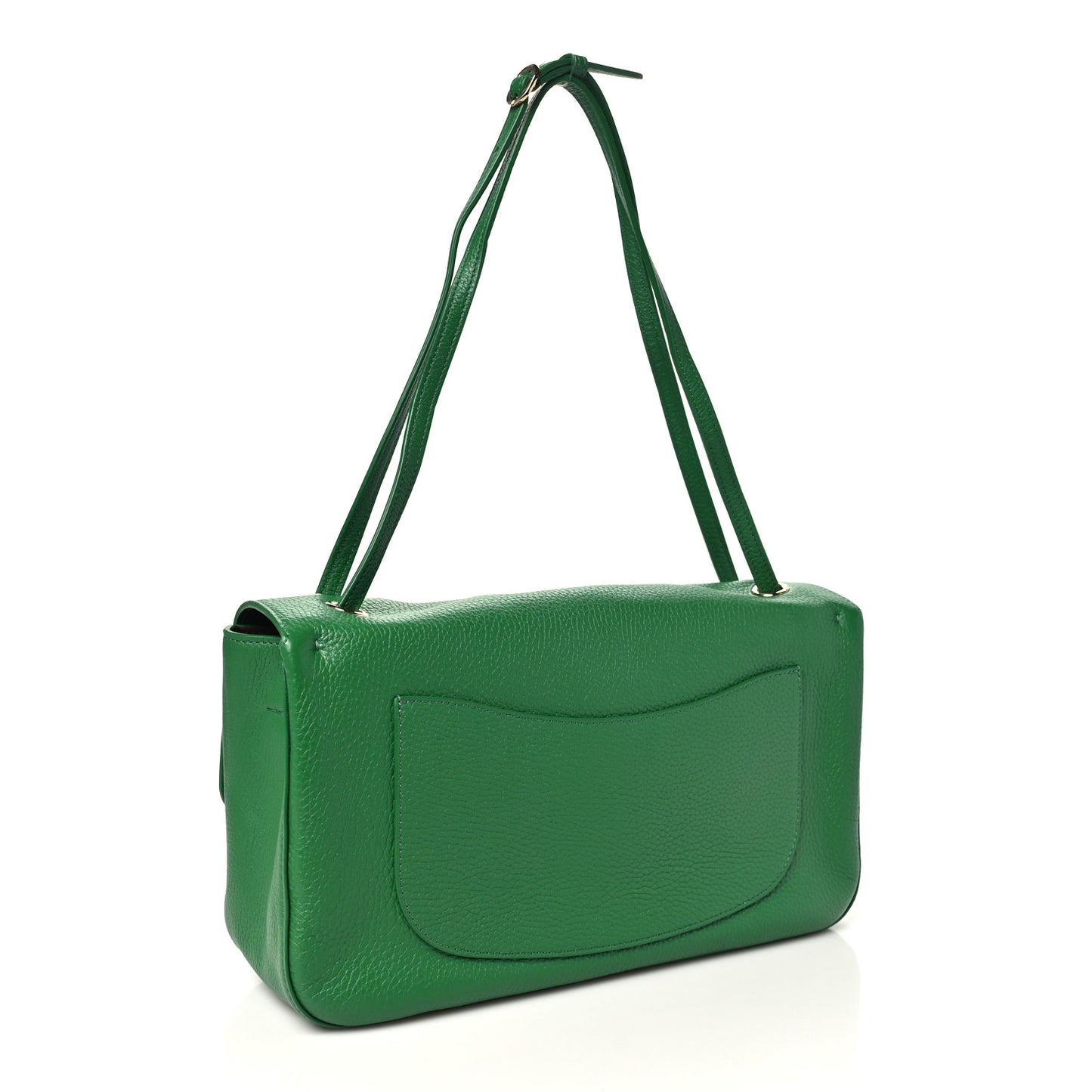 Grained Calfskin Small Souplissimo Maxi Flap Green