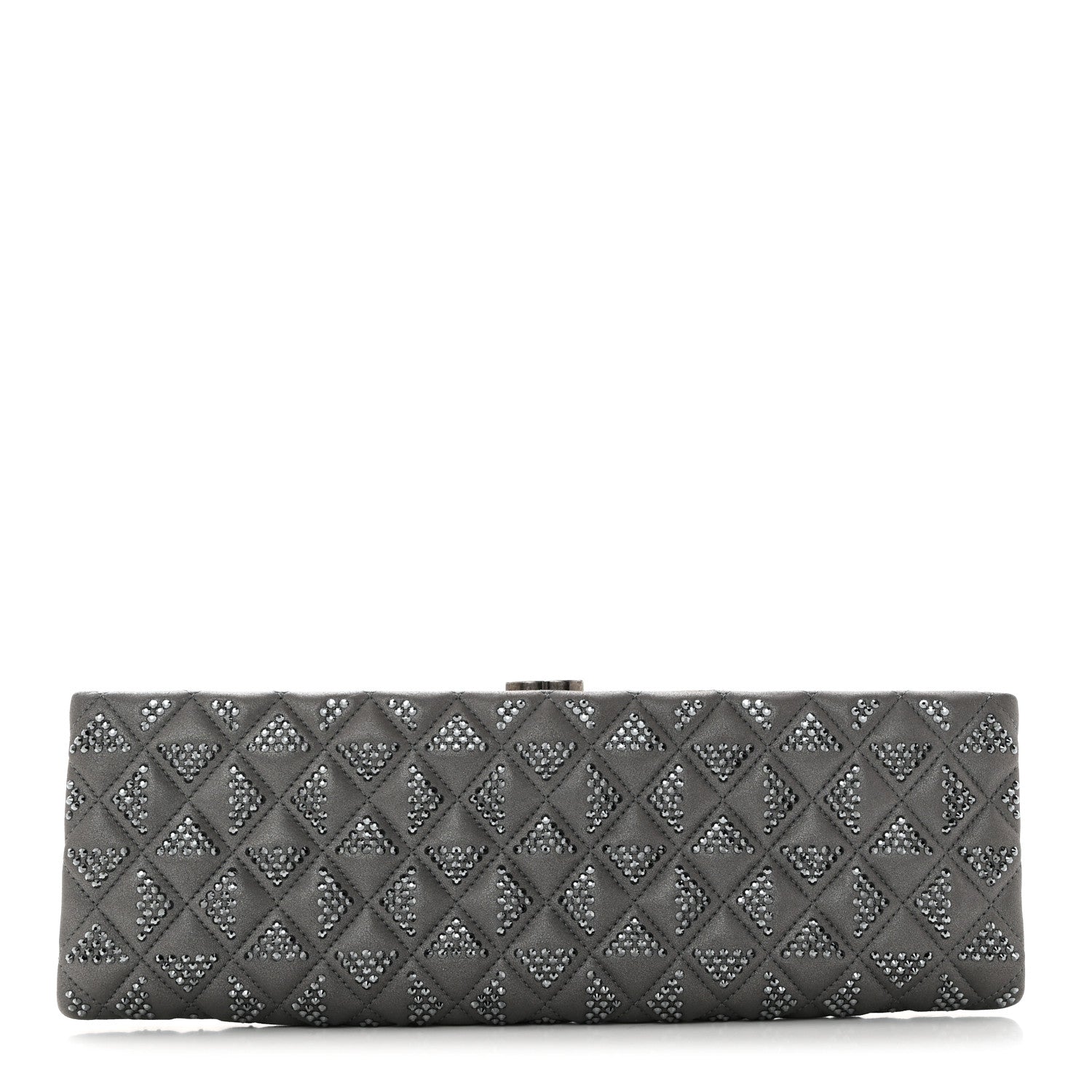 Chanel Iridescent Lambskin Crystal Quilted Clutch Dark Grey 1 of 7