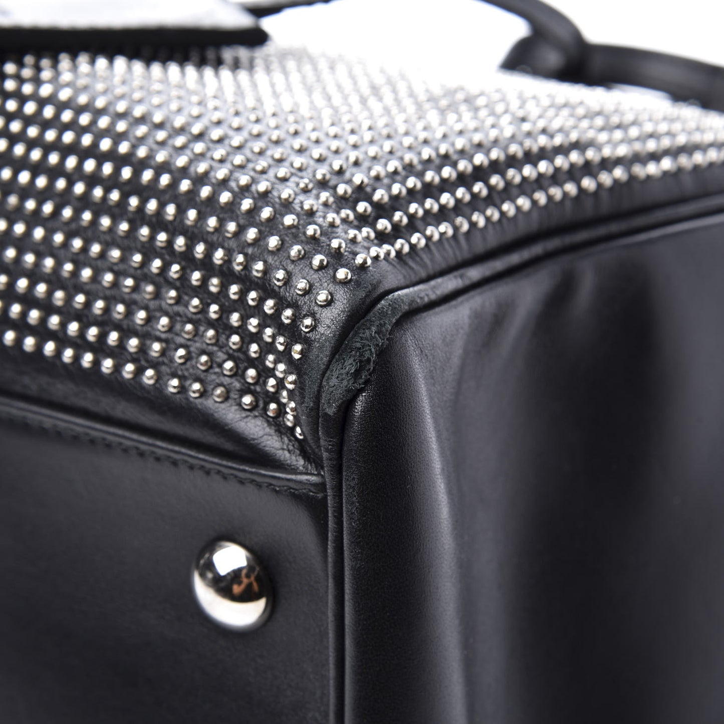 Calfskin Studded Classic Duffle 6 Black
