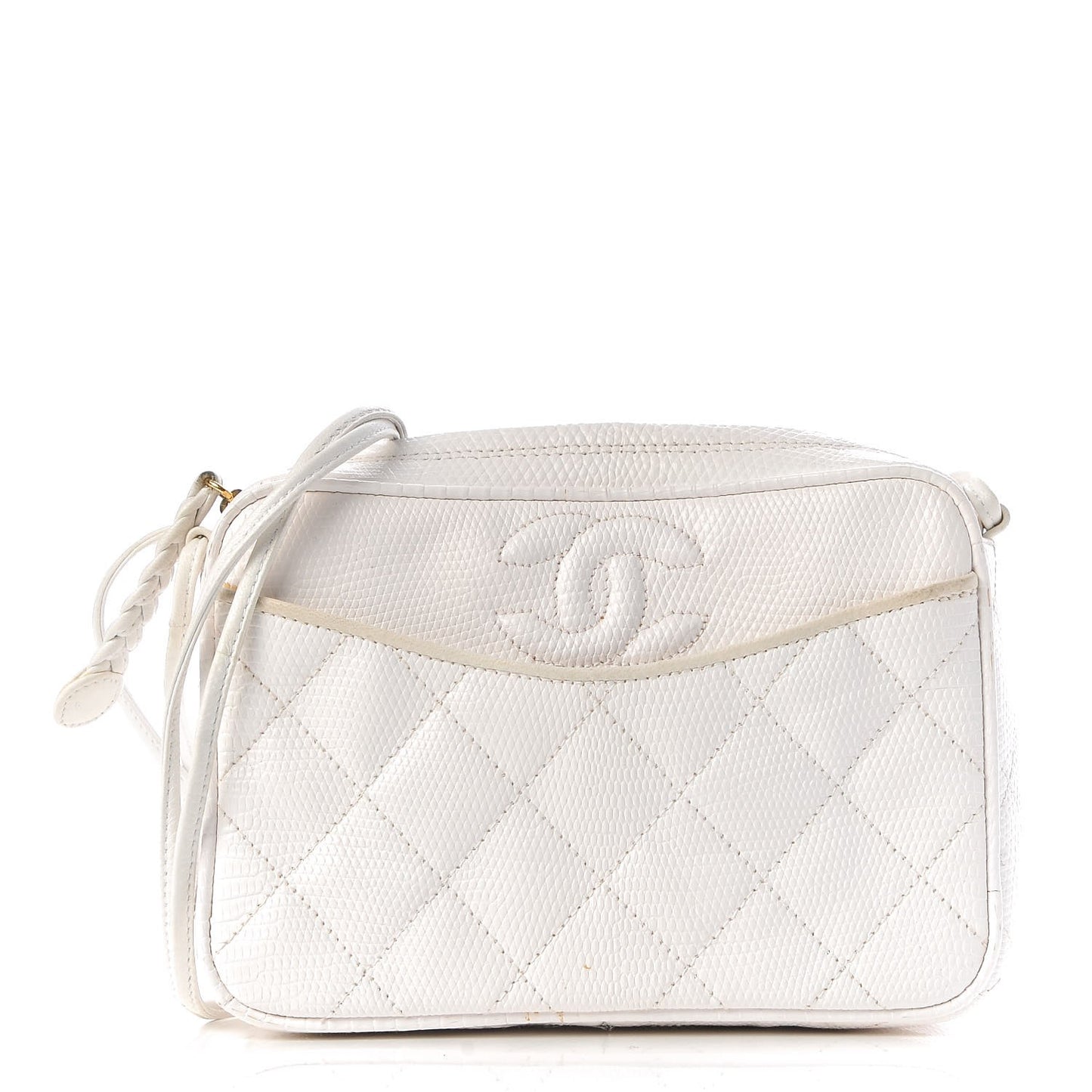 Lizard Quilted Camera Case White