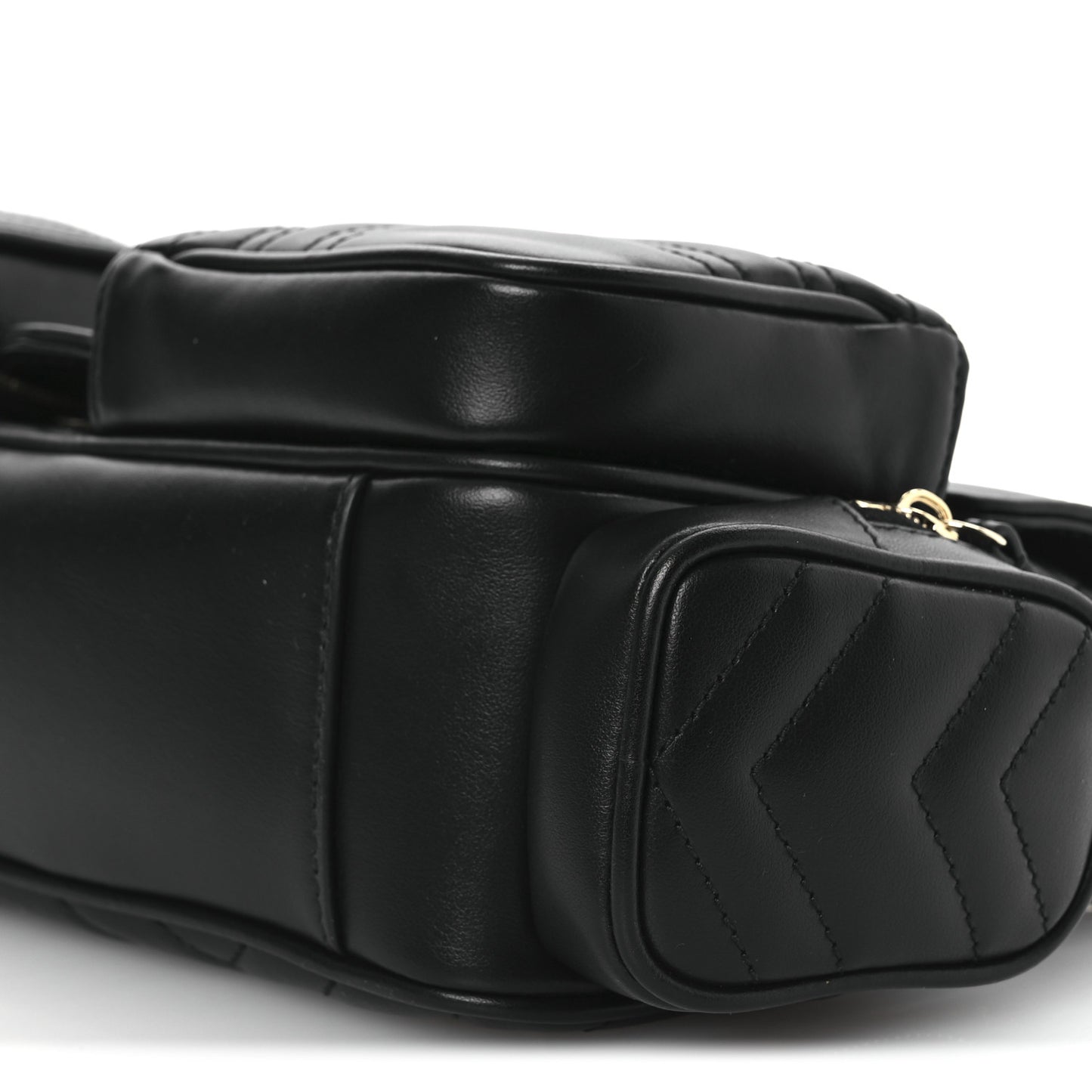 Calfskin Matelasse Small GG Marmont Multi Pocket Shoulder Bag Black