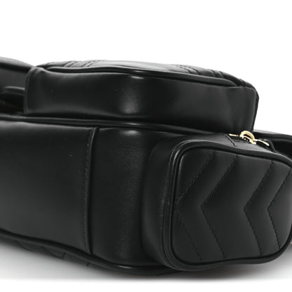Gucci Calfskin Matelasse Small GG Marmont Multi Pocket Shoulder Bag Black 10 of 10