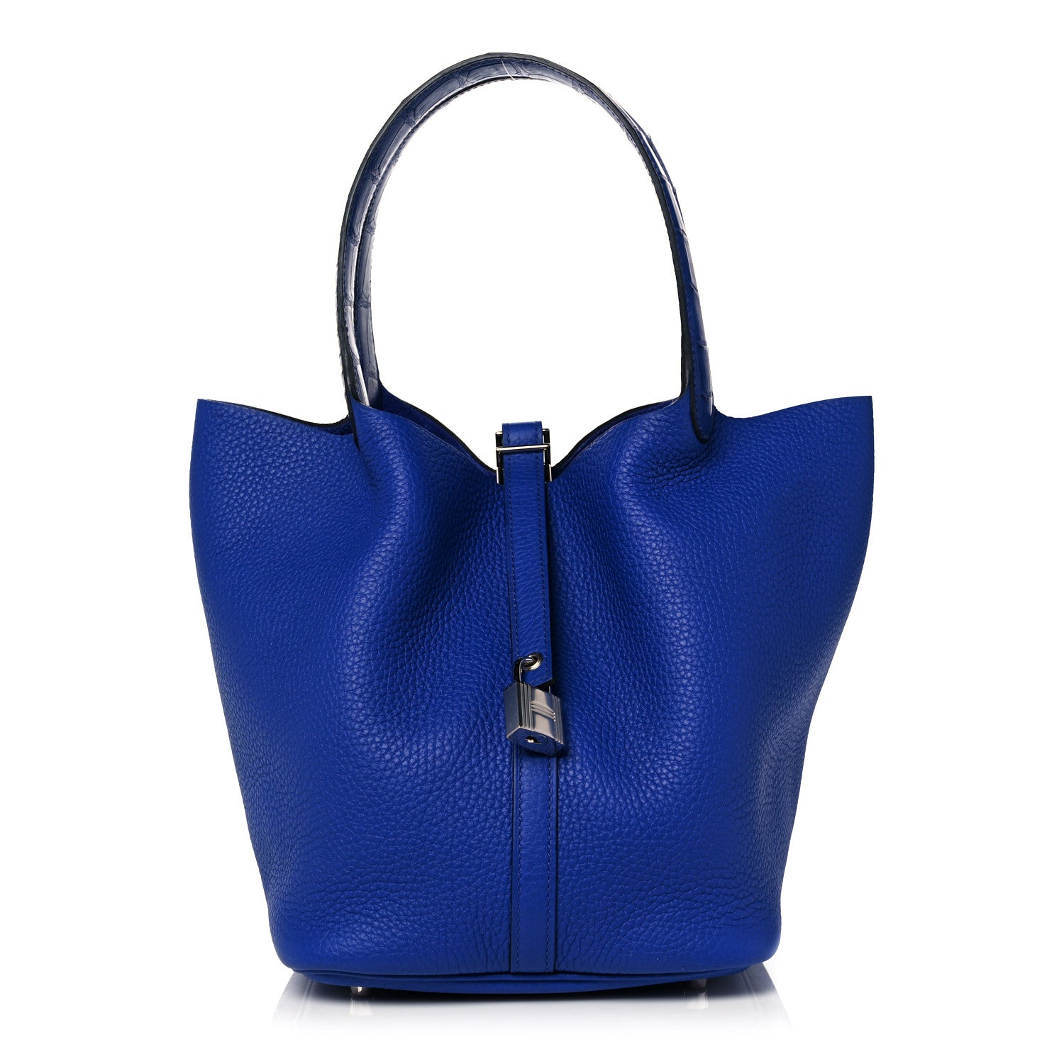 Hermes Taurillon Clemence Matte Alligator Picotin Lock Touch 22 MM Bleu Electrique 1 of 8