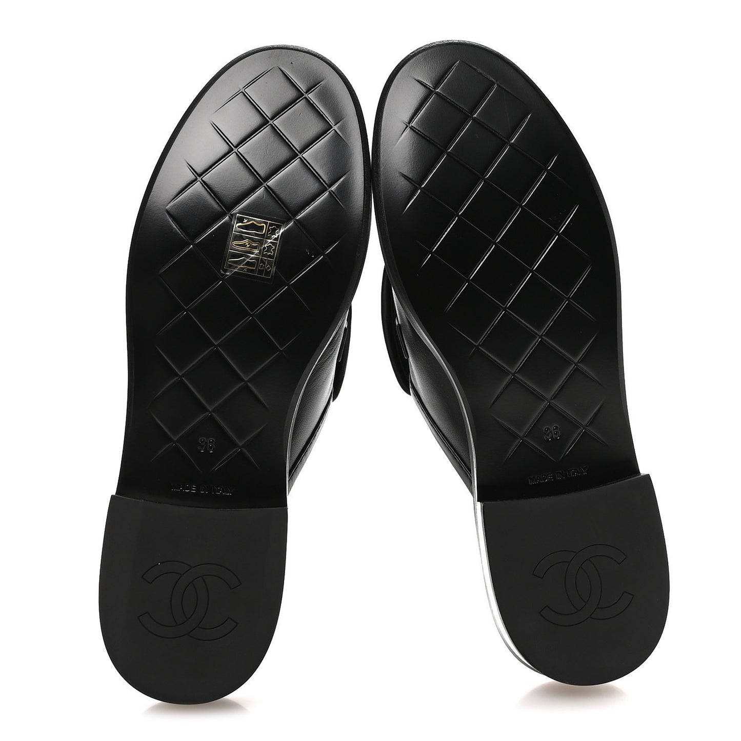 Lambskin Quilted CC Turnlock Mules 36 Black