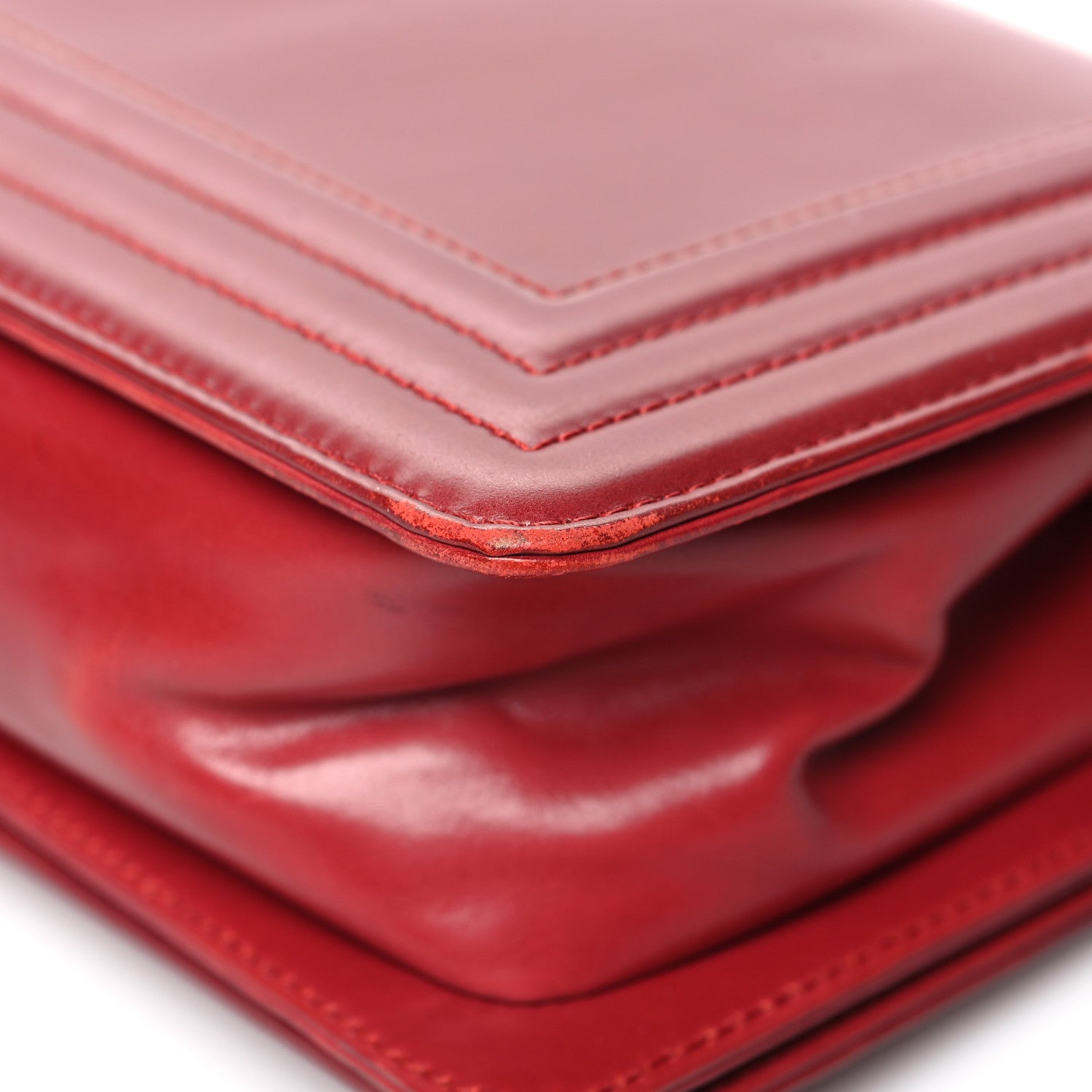 Chanel Glazed Calfskin Medium Boy Flap Red 12 of 14