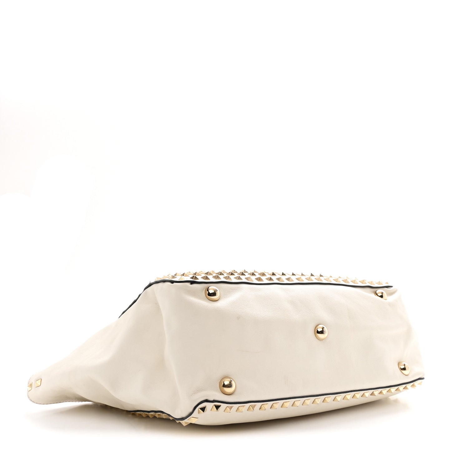 Vitello Medium Rockstud All Over Tote White