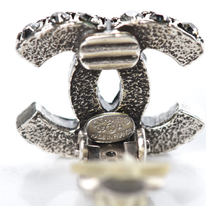 Chanel Crystal CC Clip On Earrings Silver 4 of 5