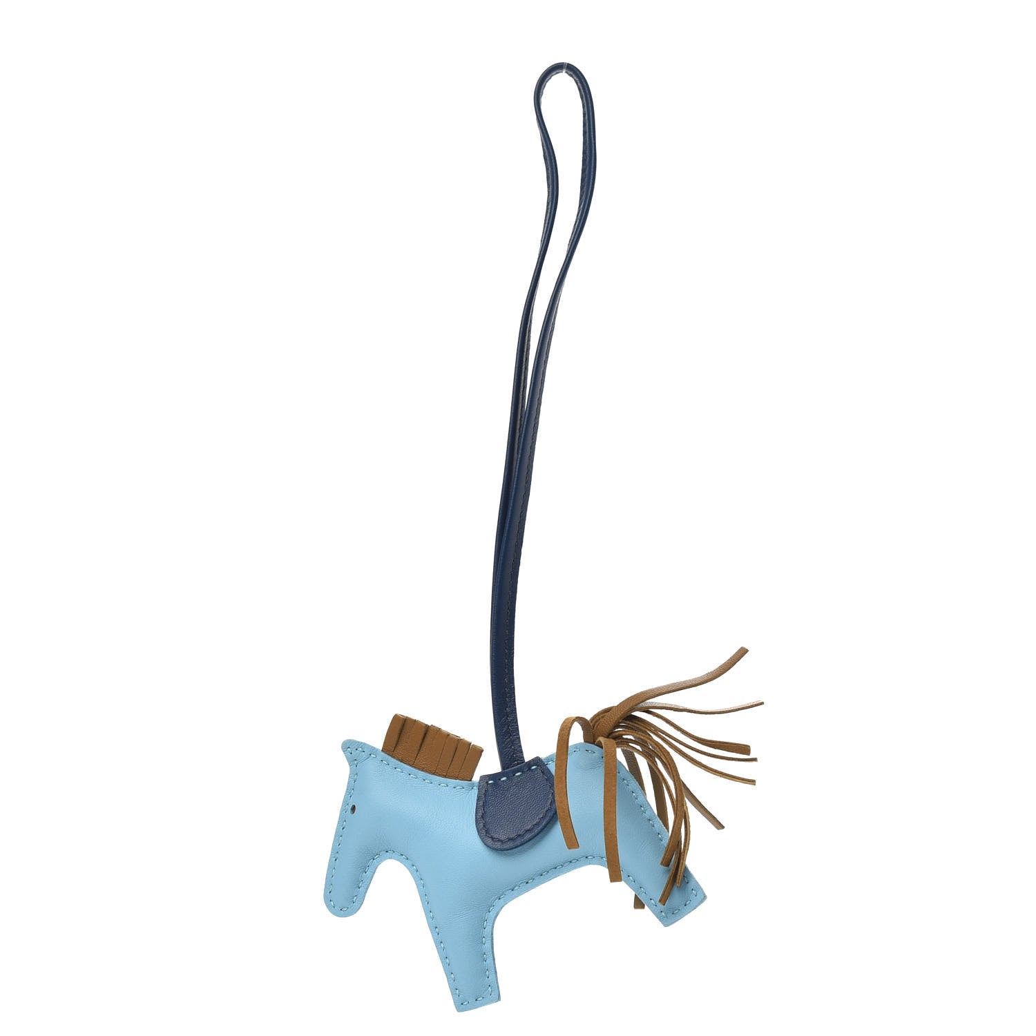 Hermes Milo Lambskin Grigri Rodeo Horse Bag Charm PM Celeste Bleu De Malte Kraft 1 of 4