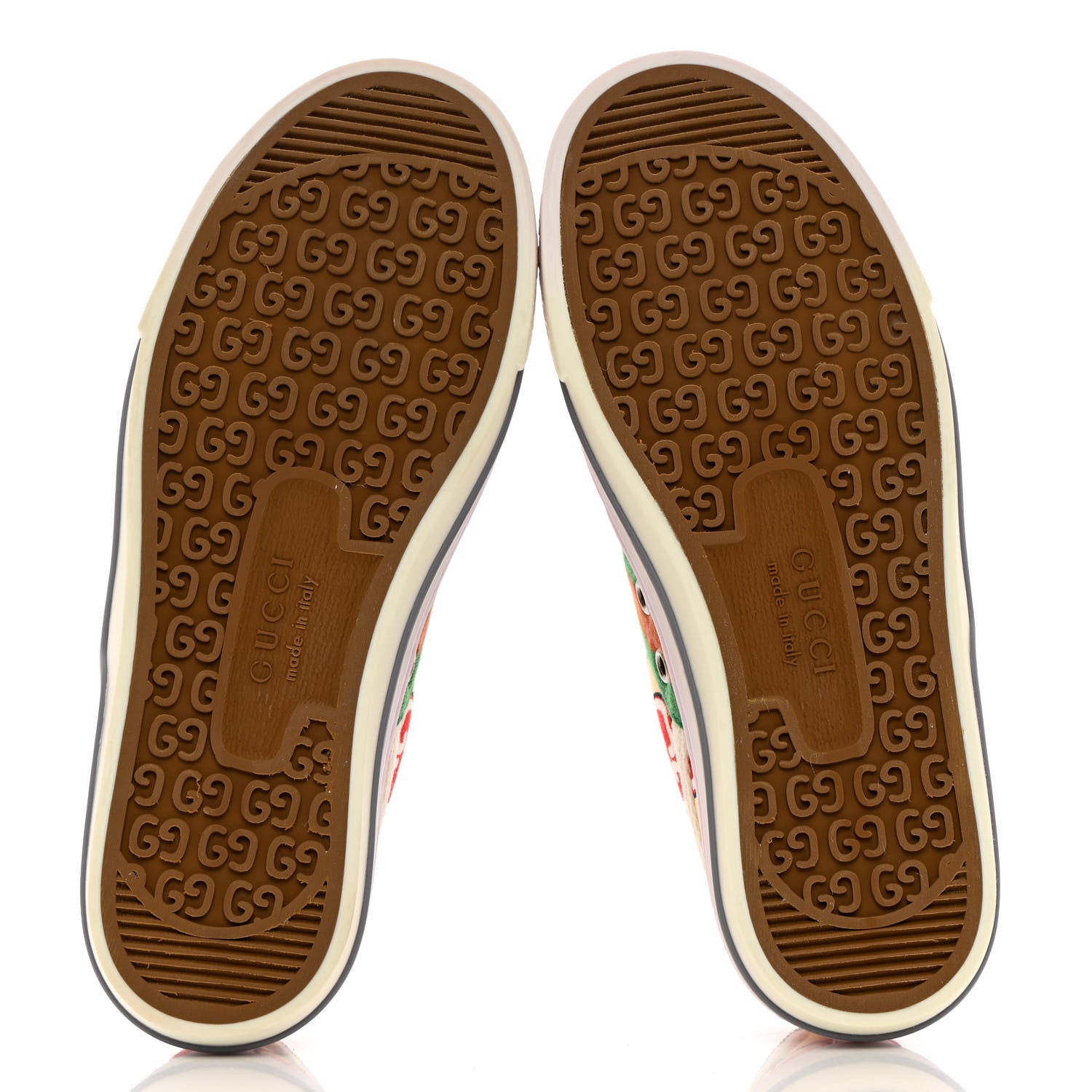 Gucci Canvas Web GG Apple Womens 1977 Tennis Sneakers 35.5 Ivory Red Mystic White New Shamarock 5 of 9