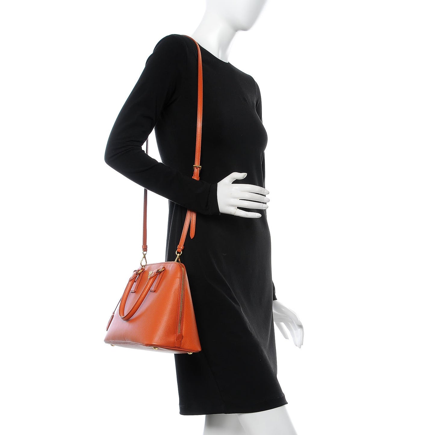 Saffiano Lux Medium Tote Papaya