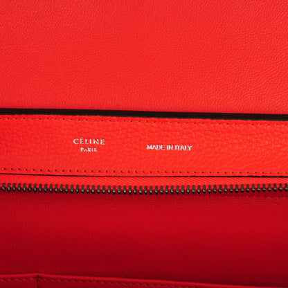 Celine Drummed Calfskin Suede Medium Trapeze Vermillion 6 of 7
