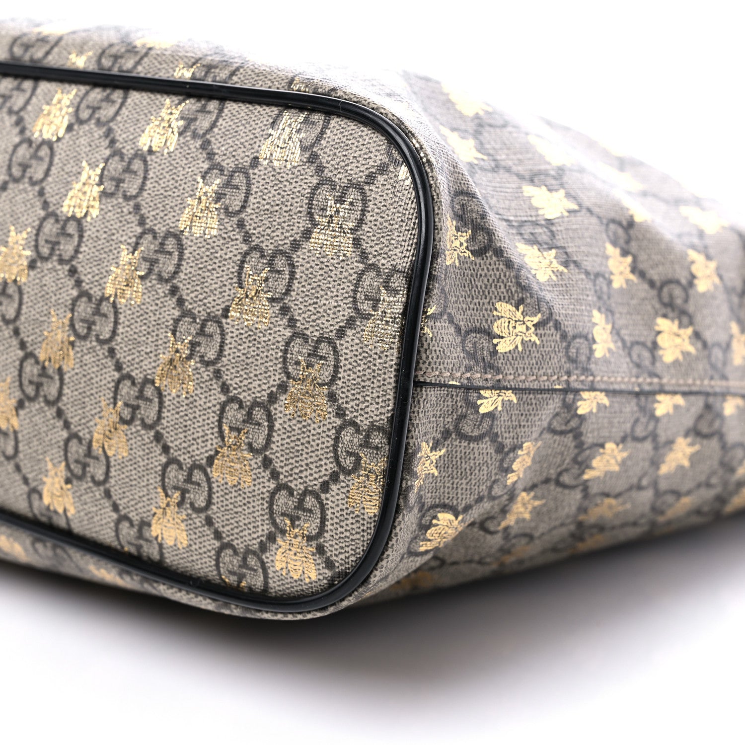 Gucci Soft GG Supreme Monogram Bees Small Crossbody Tote Beige Oro Black 9 of 10