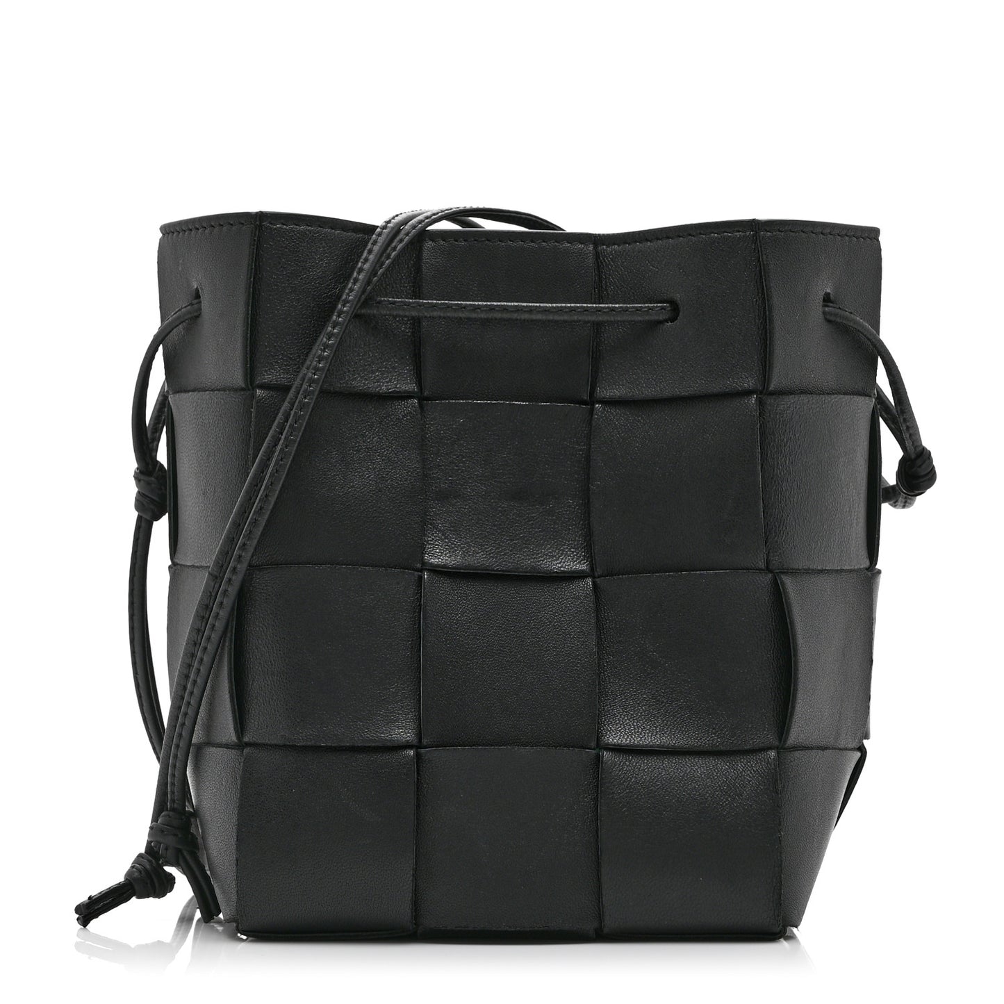 Nappa Maxi Intrecciato Cassette Bucket Bag Black