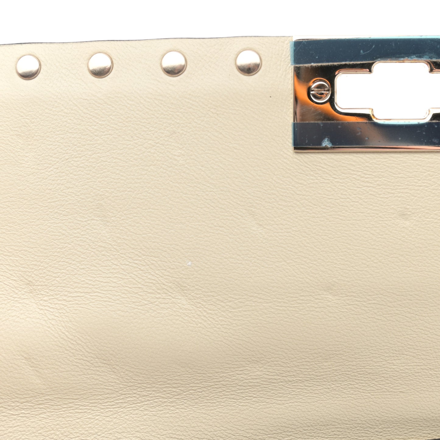 Nappa Rockstud Spike Wallet on Chain Light Ivory