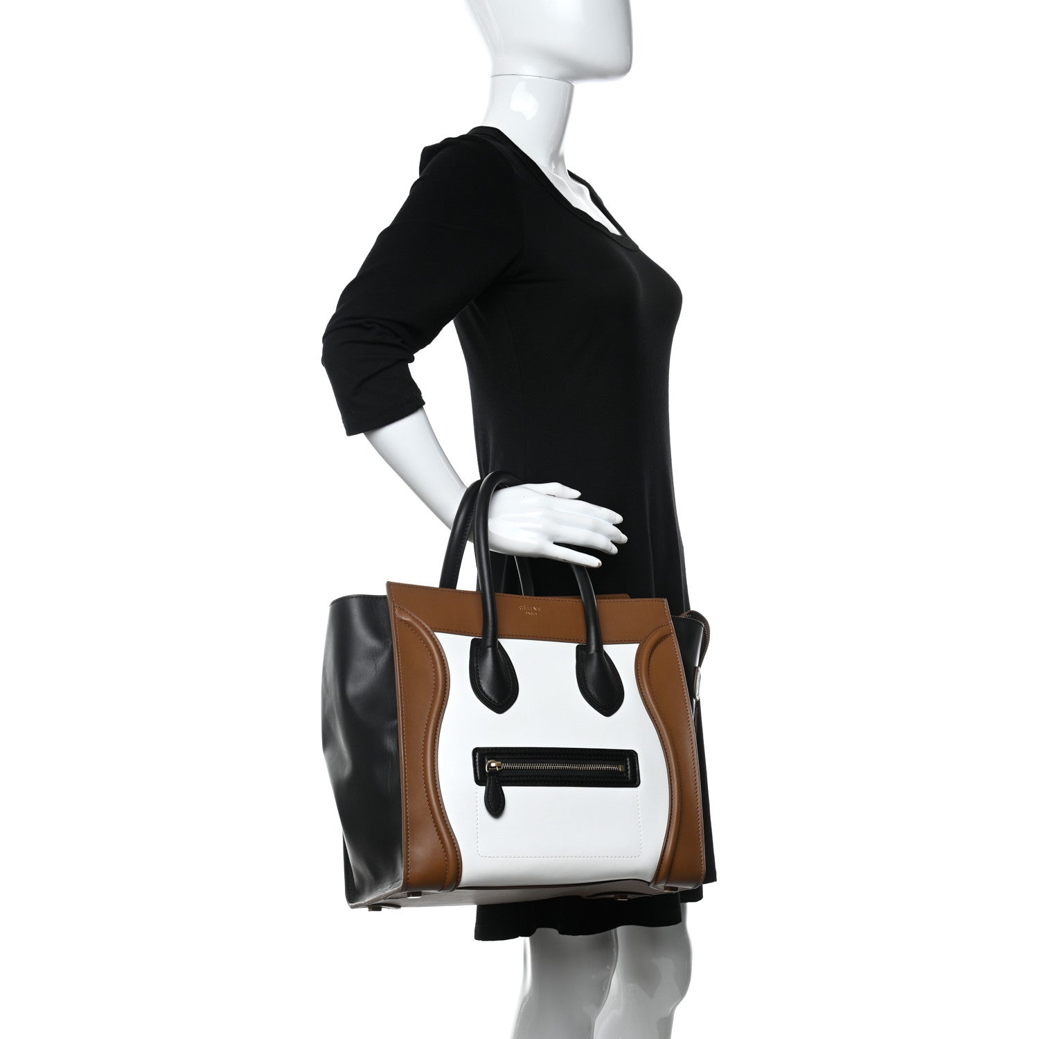 Celine Satin Calfskin Mini Tri-Color Luggage Brown 2 of 11