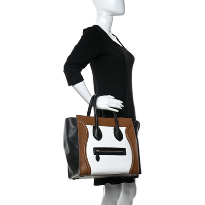 Celine Satin Calfskin Mini Tri-Color Luggage Brown 2 of 11