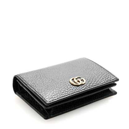 Gucci Pebbled Calfskin GG Marmont Card Case Black 4 of 7