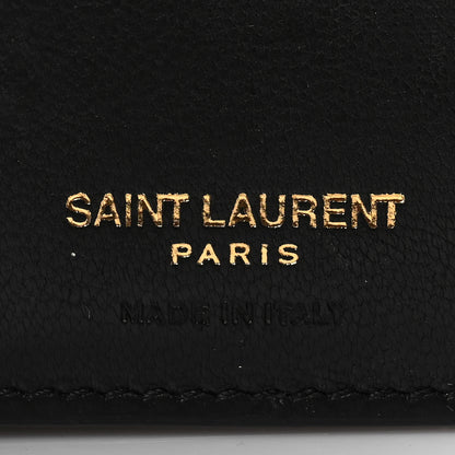 Saint Laurent Lambskin Matelasse Monogram Vicky Tri-Fold Wallet Black 6 of 8