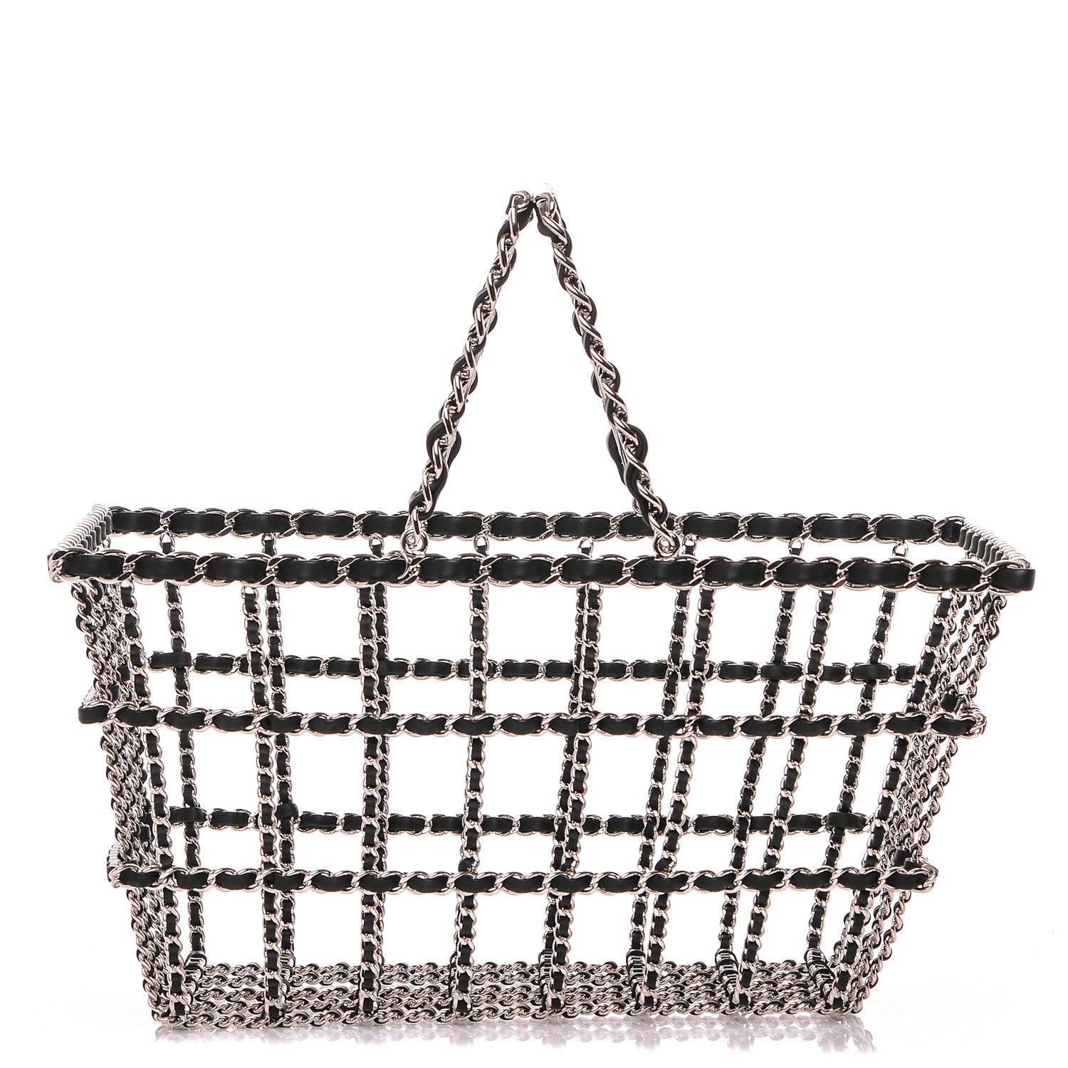Chanel Brass Calfskin Grocery By Shopping Basket Silver 1 of 5