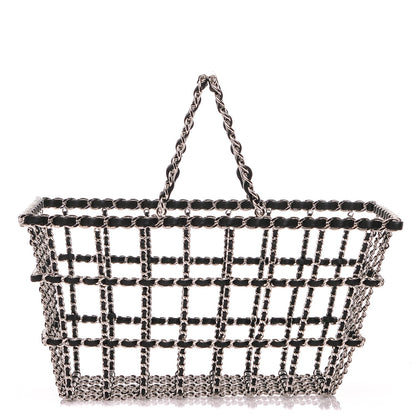 Chanel Brass Calfskin Grocery By Shopping Basket Silver 1 of 5