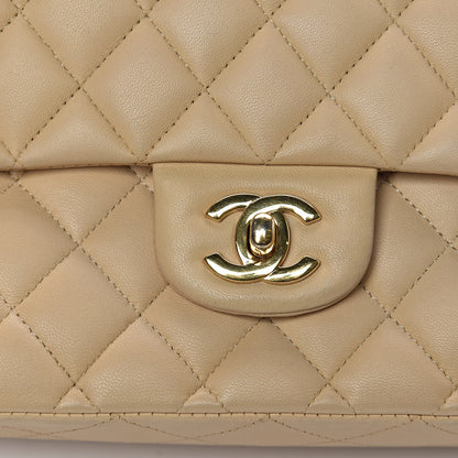 Chanel Lambskin Quilted Medium Double Flap Beige 12 of 12