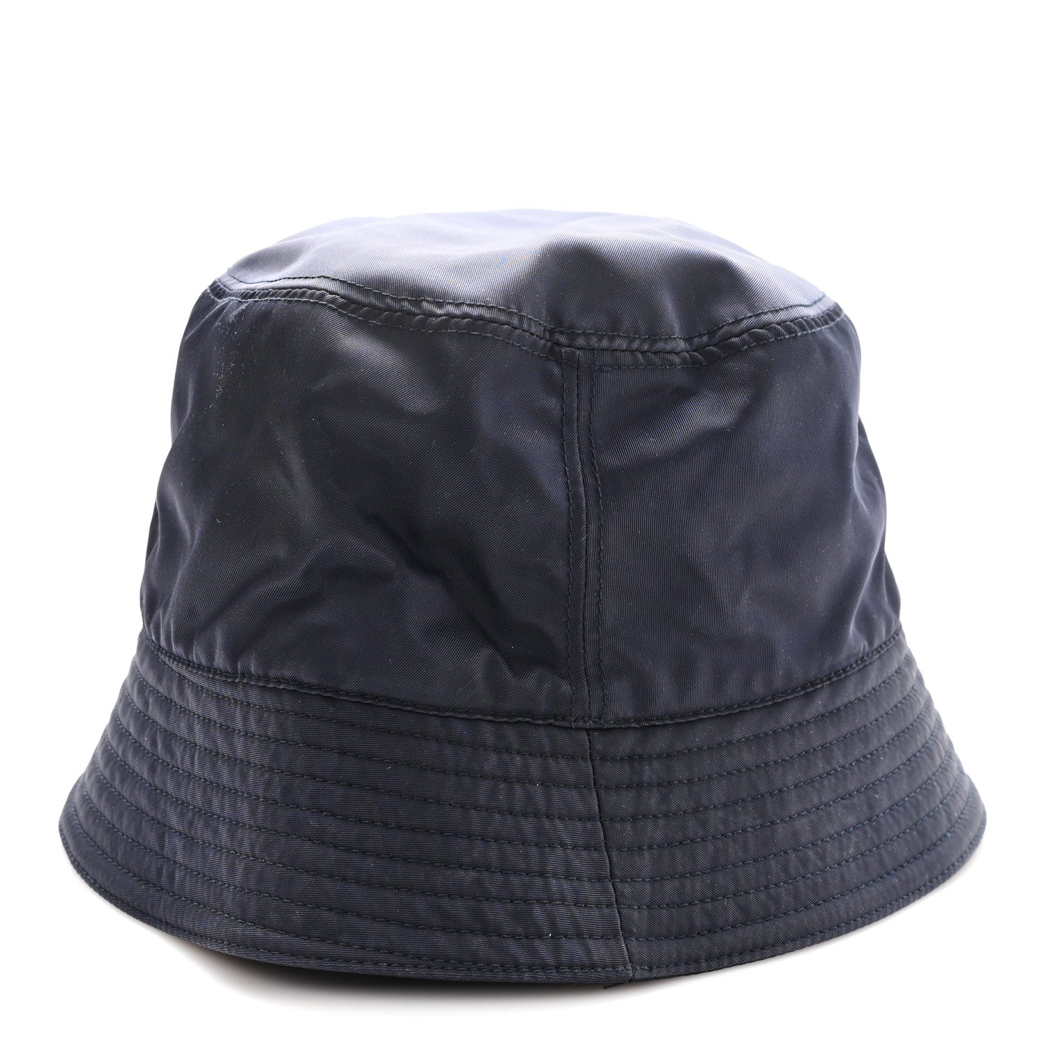 Prada Re-Nylon Metal Triangle Logo Womens Bucket Hat XL Black 6 of 9