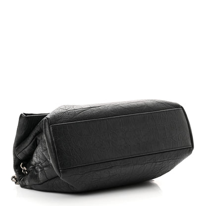 Saint Laurent Calfskin Crocodile Embossed Medium West Hollywood Monogram Fold-Over Grey 3 of 7
