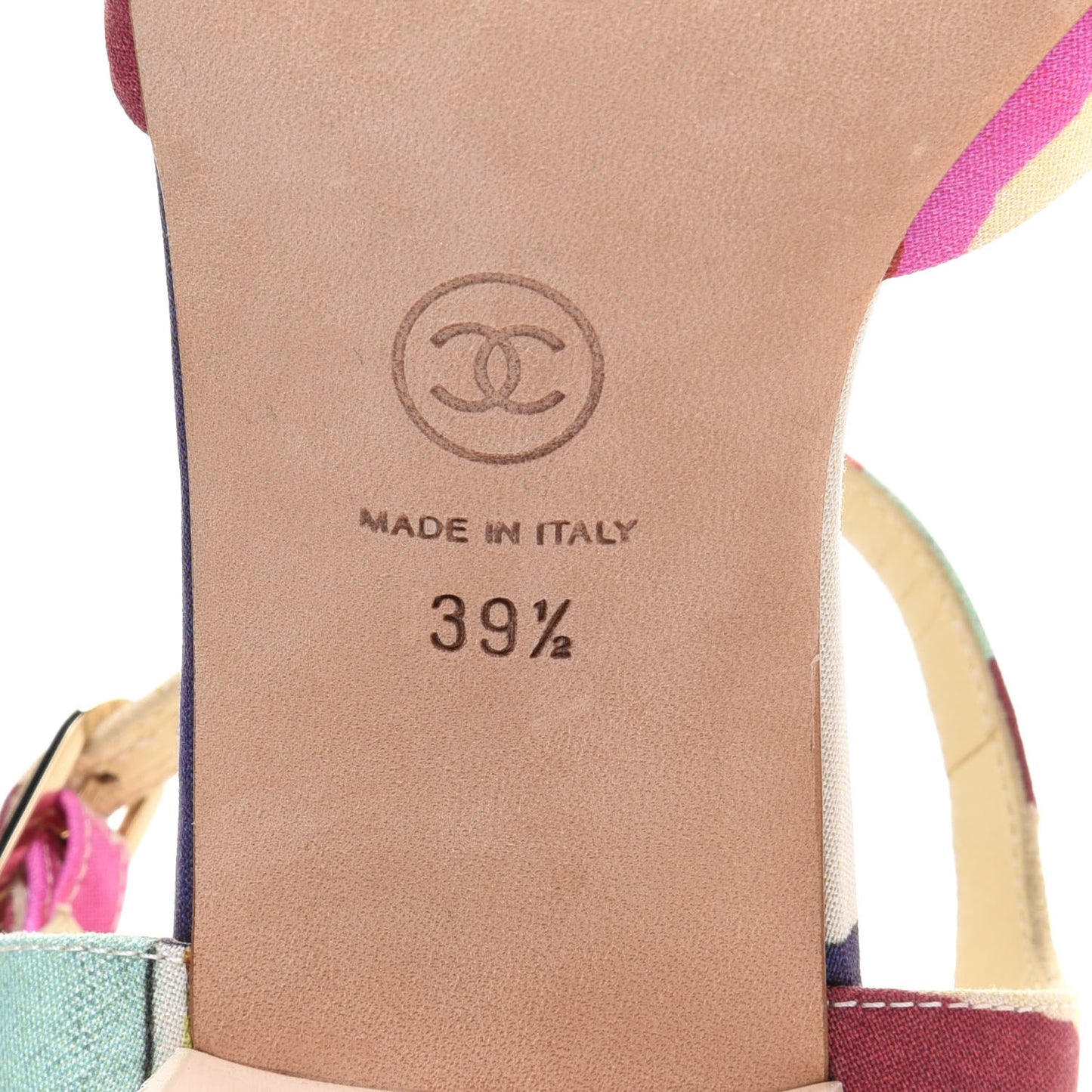 Fabric Camellia Embossed Sandals 39.5 Multicolor