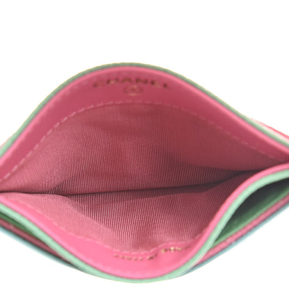 Chanel Caviar Quilted CC Filigree Card Holder Pink Blue Green 5 of 9