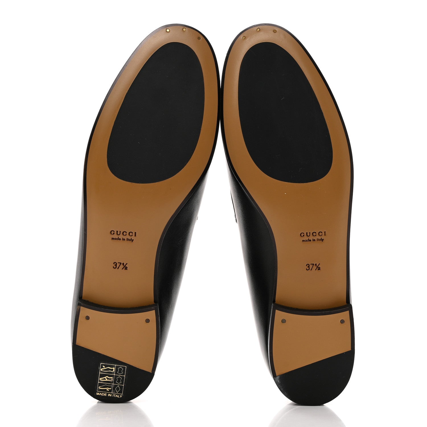 Gucci Calfskin Womens Jordaan Loafers 37.5 Black 5 of 9