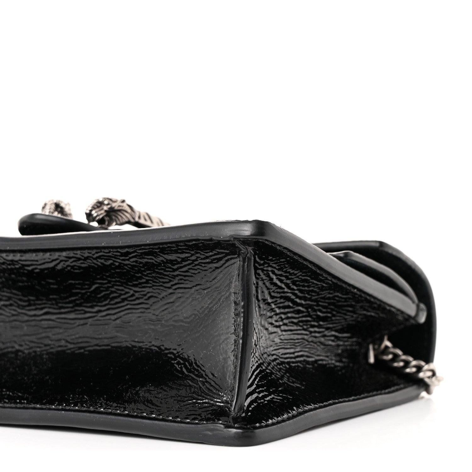 Gucci Crinkled Patent Super Mini Dionysus Shoulder Bag Black 10 of 11