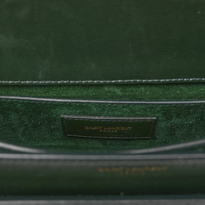 Saint Laurent Calfskin Medium Monogram Sunset New Vert Fonce 6 of 9