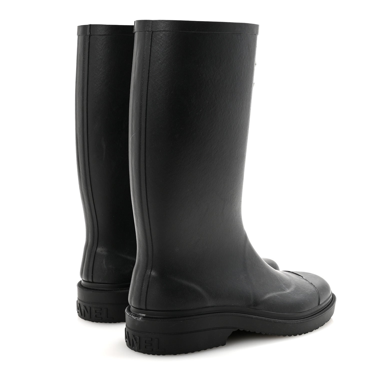 Chanel Caoutchouk CC High Boots 38 Black 5 of 9