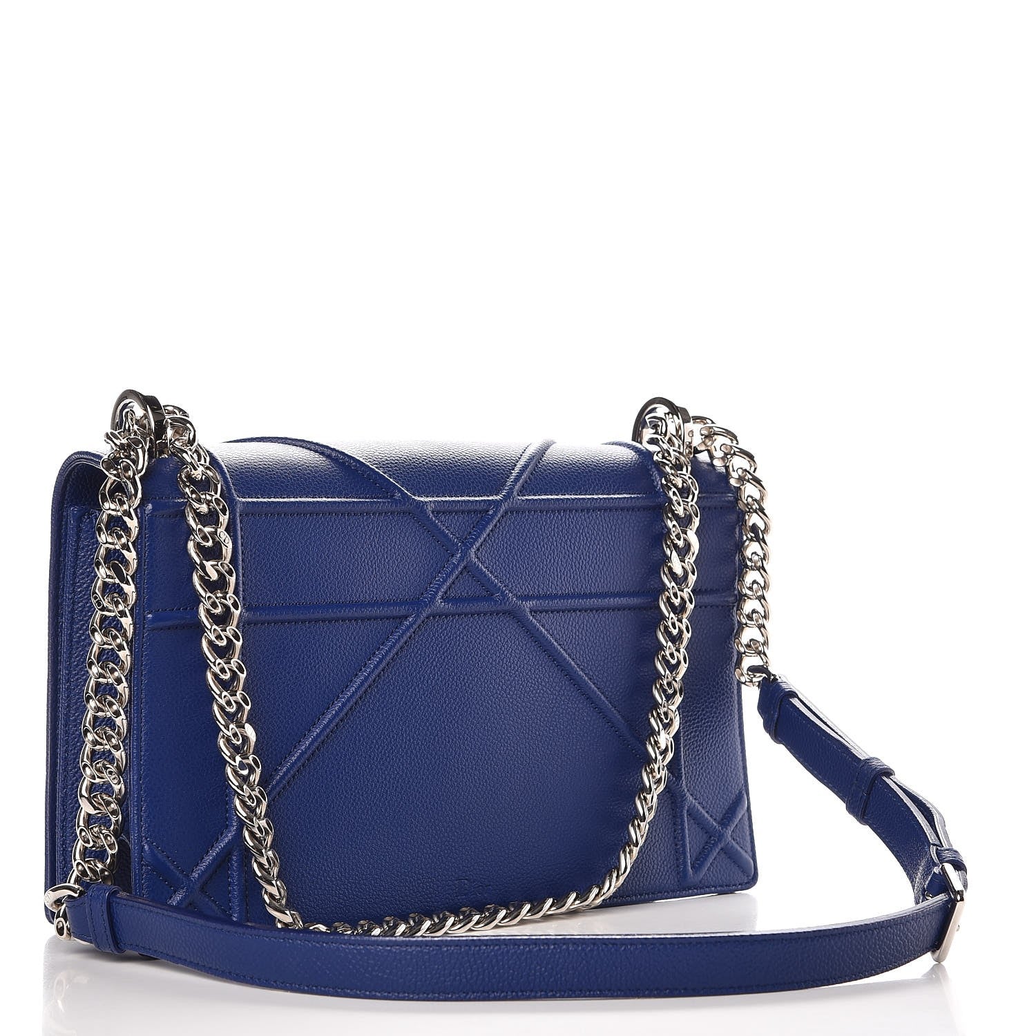 Christian Dior Grained Calfskin Medium Diorama Flap Bag Bleu De Minuit 3 of 8