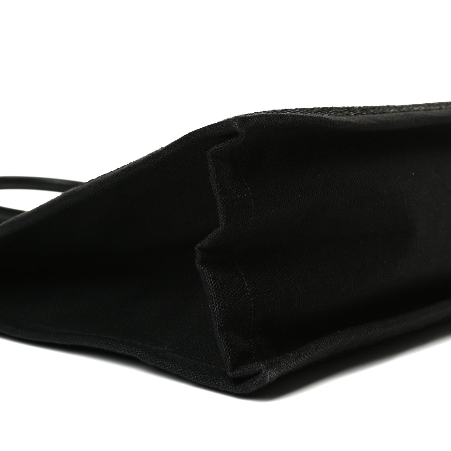 Raffia Linen Calfskin Rive Gauche Tote Black