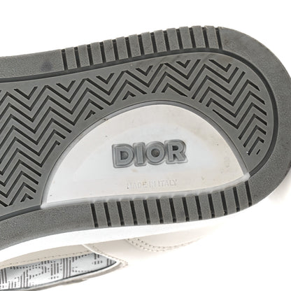 Christian Dior Smooth Calfskin Oblique Galaxy Perforated Mens B27 Low Top Sneakers 40 Beige Grey 6 of 9