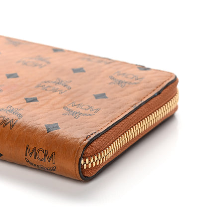 MCM Visetos Large Zip Around Wallet Cognac 9 of 12