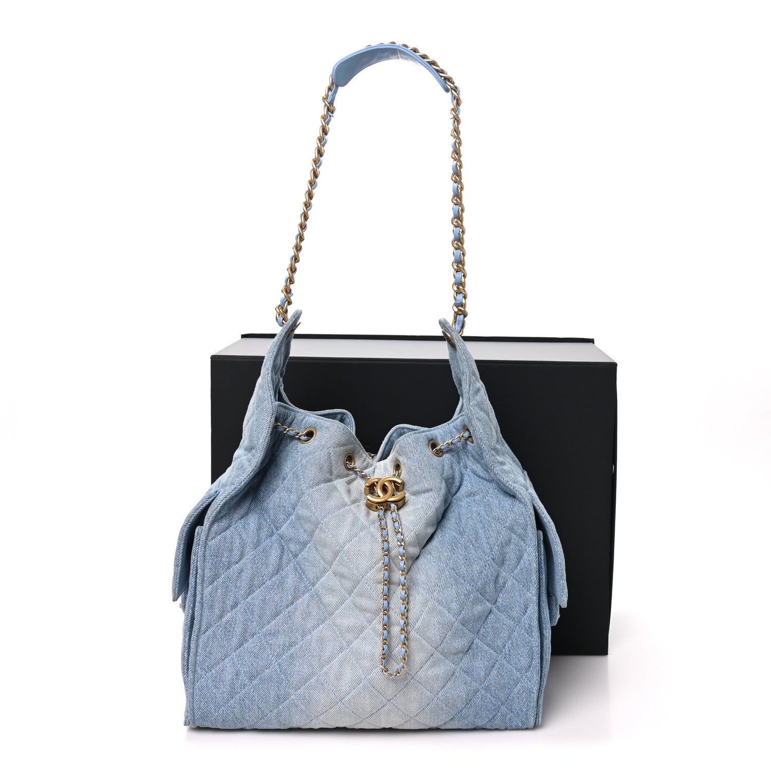Chanel Washed Denim Quilted Medium Chanel 25 Handbag Blue 11 of 11