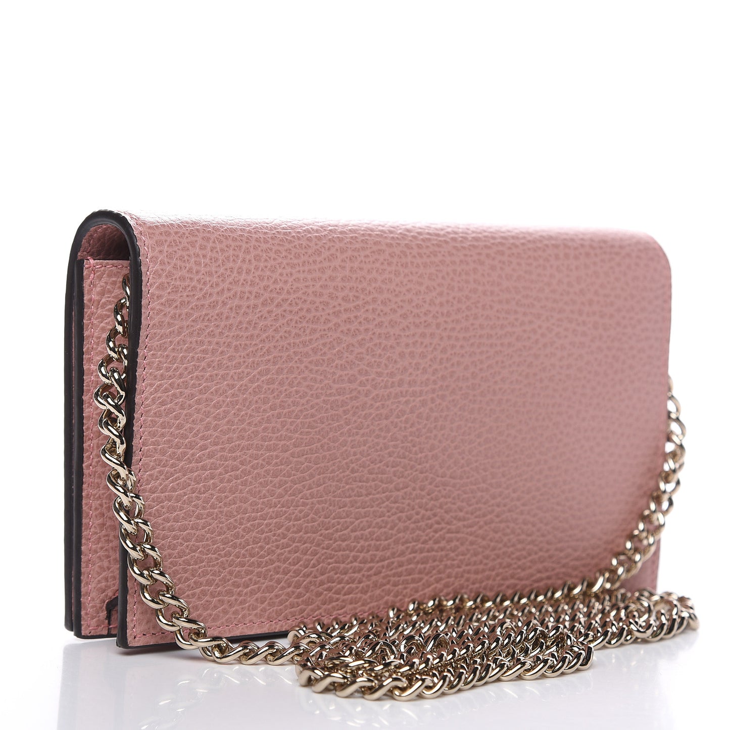 Dollar Calfskin Medium Betty Chain Wallet Soft Pink