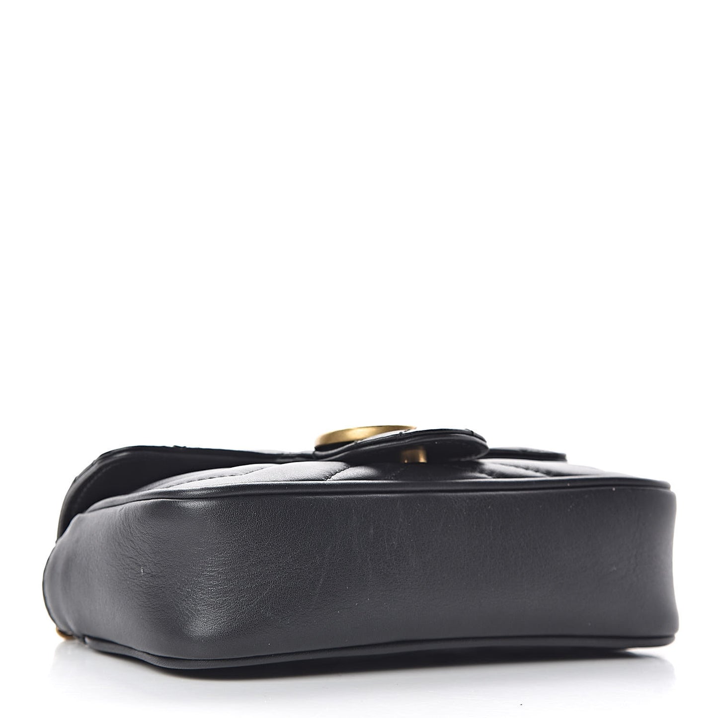 Calfskin Matelasse Super Mini GG Marmont Shoulder Bag Black