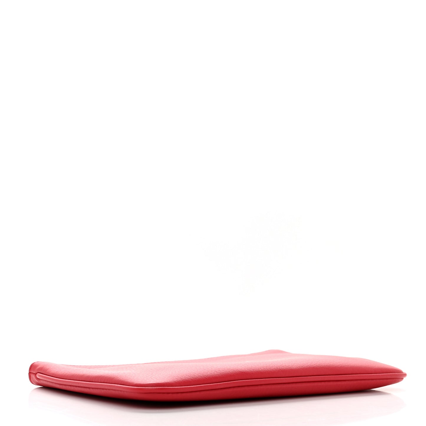 Calfskin Logo Large Zip Pouch Rouge Lantern Black