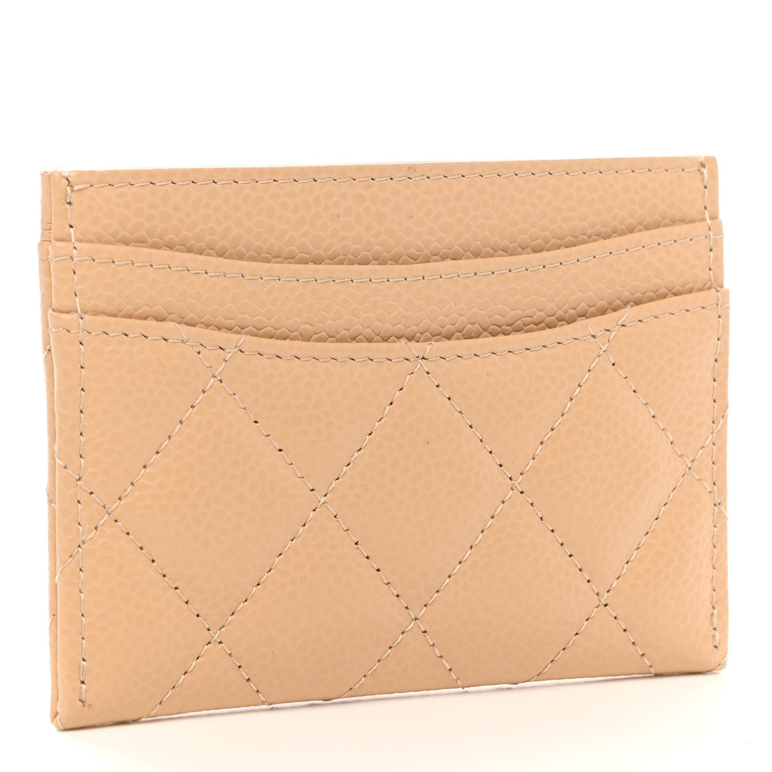 Chanel Caviar Quilted Card Holder Beige 3 of 8