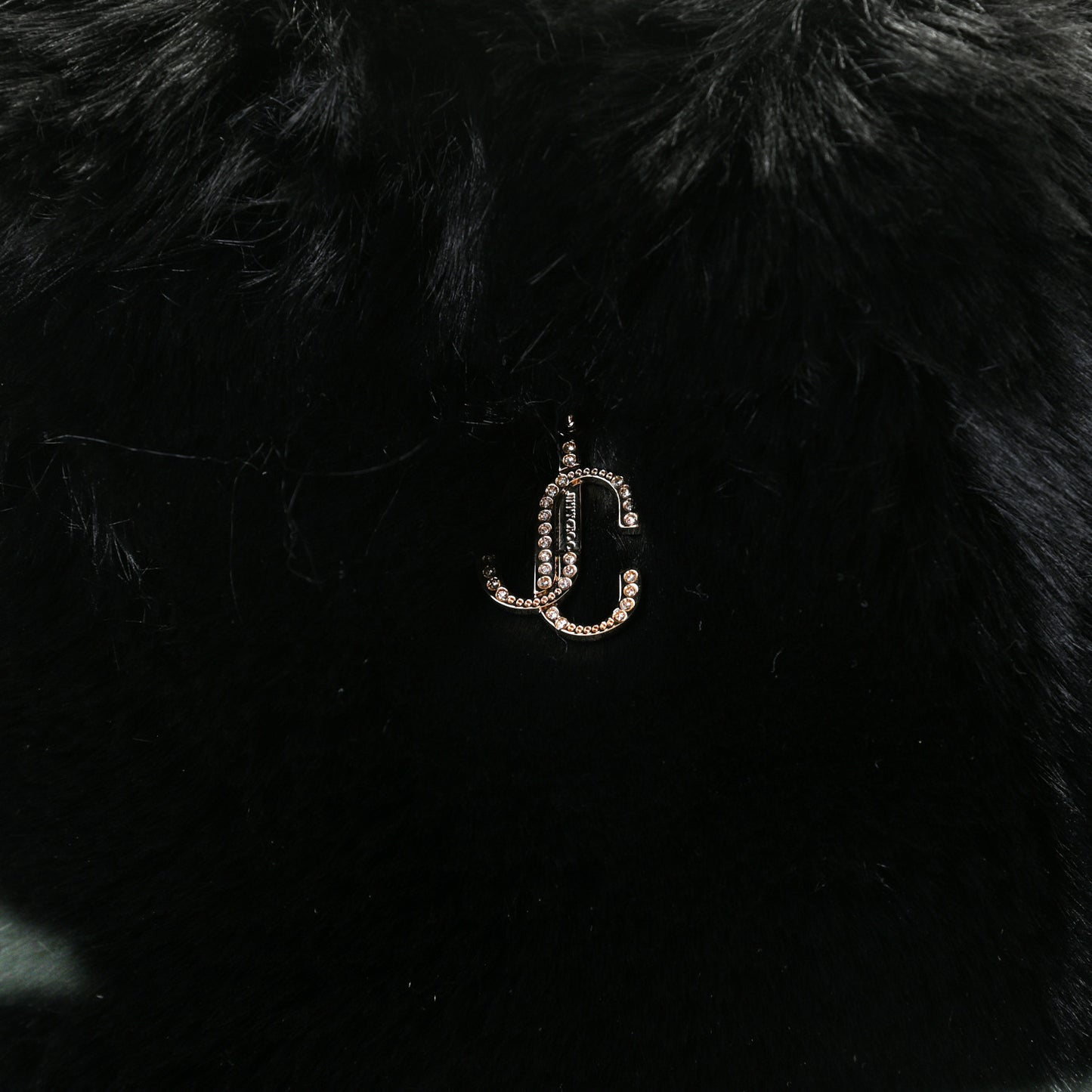 Faux Fur Bucket Bag Black