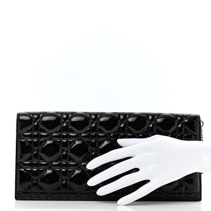 Christian Dior Patent Cannage Lady Dior Convertible Clutch Black 2 of 10