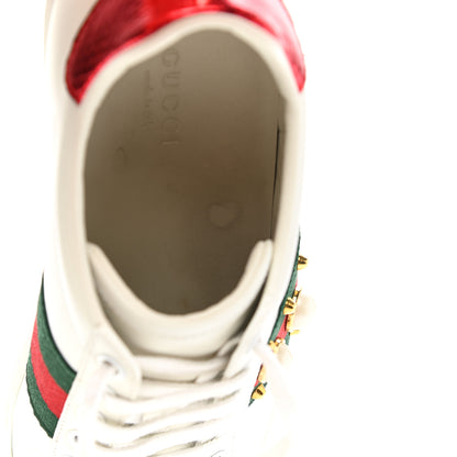 Gucci Calfskin Web Pearl Studded Womens Ace Sneakers 35 White 15 of 15
