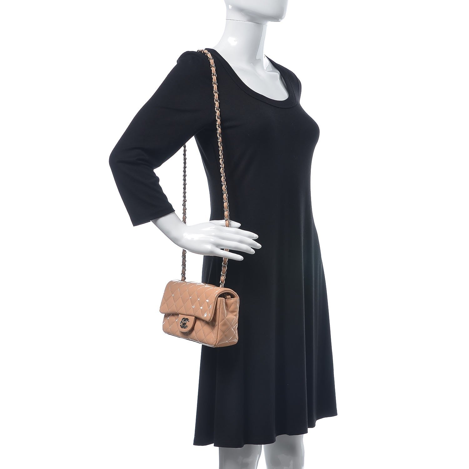 Chanel Patent Calfskin Quilted Mini Rectangular Flap Light Pink 2 of 10