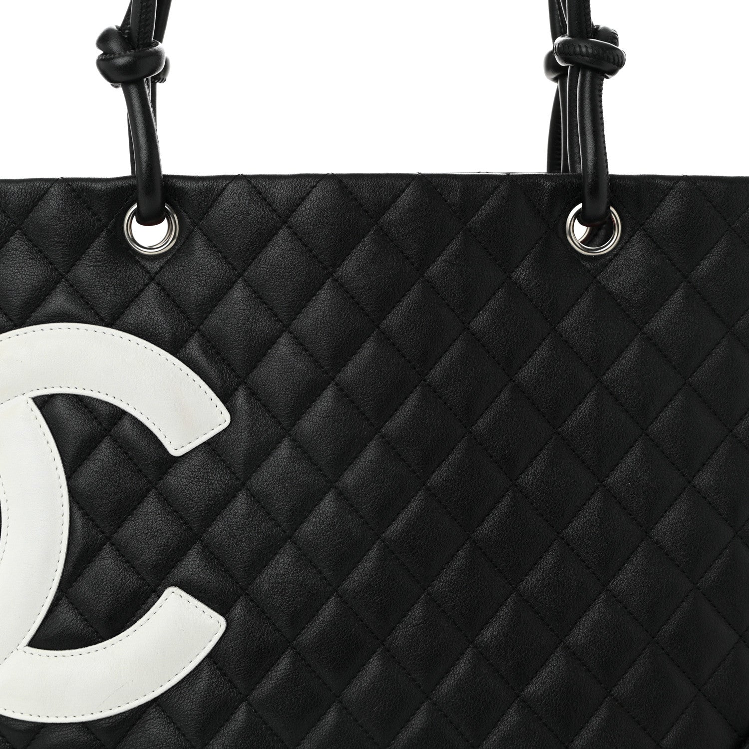 Chanel Calfskin Quilted Large Cambon Tote Black White 8 of 10
