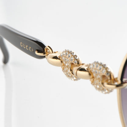 Gucci Aviator Crystal Marina Chain Sunglasses 4230/N/S Gold 7 of 10