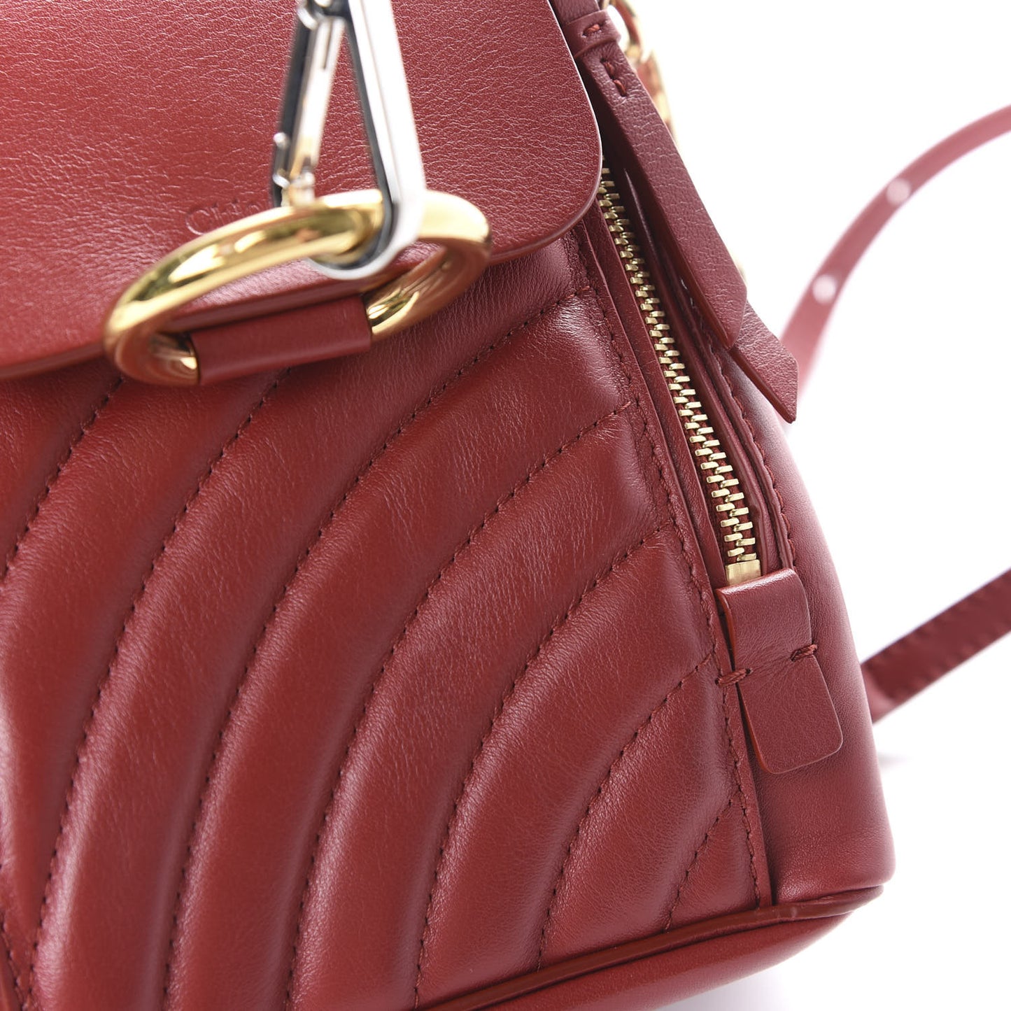Calfskin Quilted Mini Faye Backpack Dahlia Red