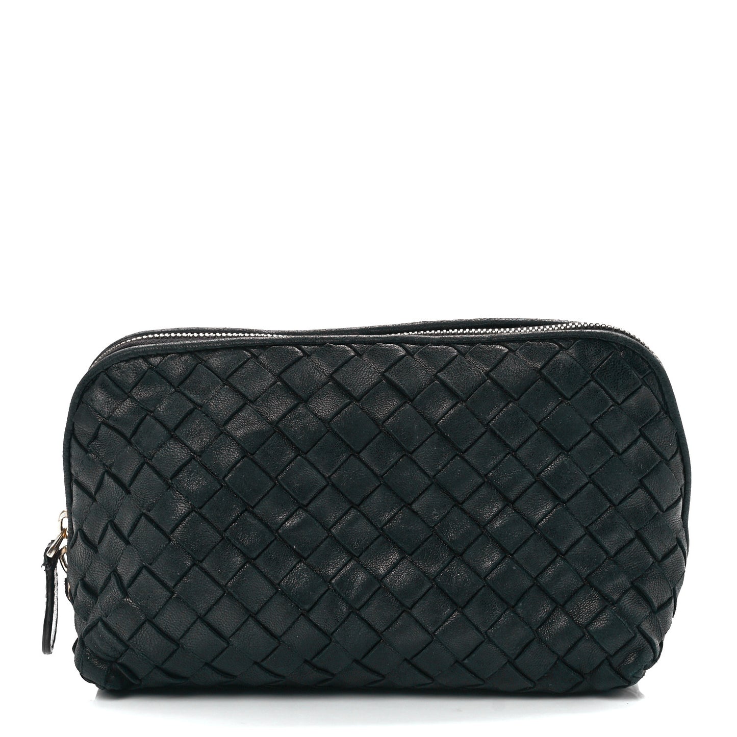 Nappa Intrecciato Small Cosmetic Pouch Black